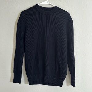 Zara Men's Dark Blue Crewneck Sweater